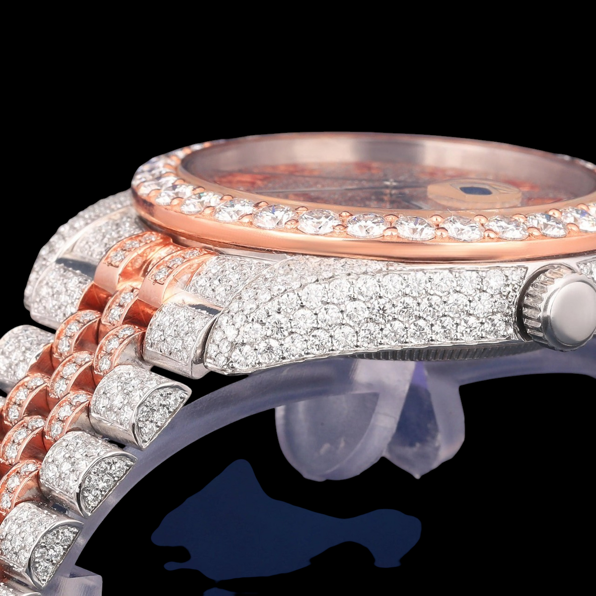 Red Roman Two Tone Moissanite Watch