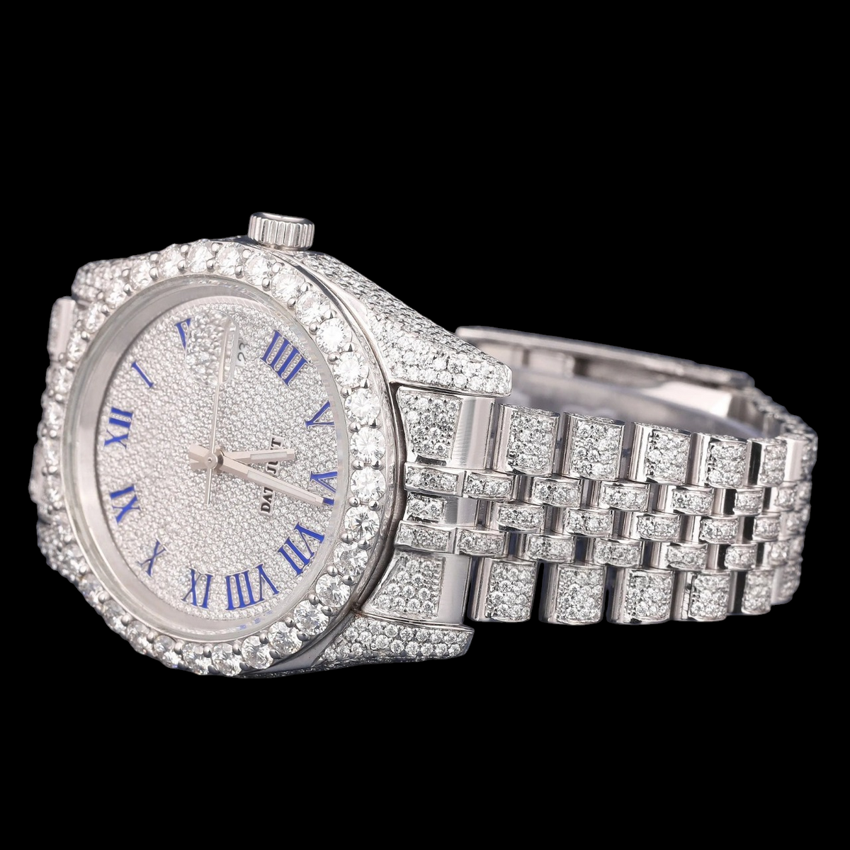 Blue Roman Moissanite Diamond Watch