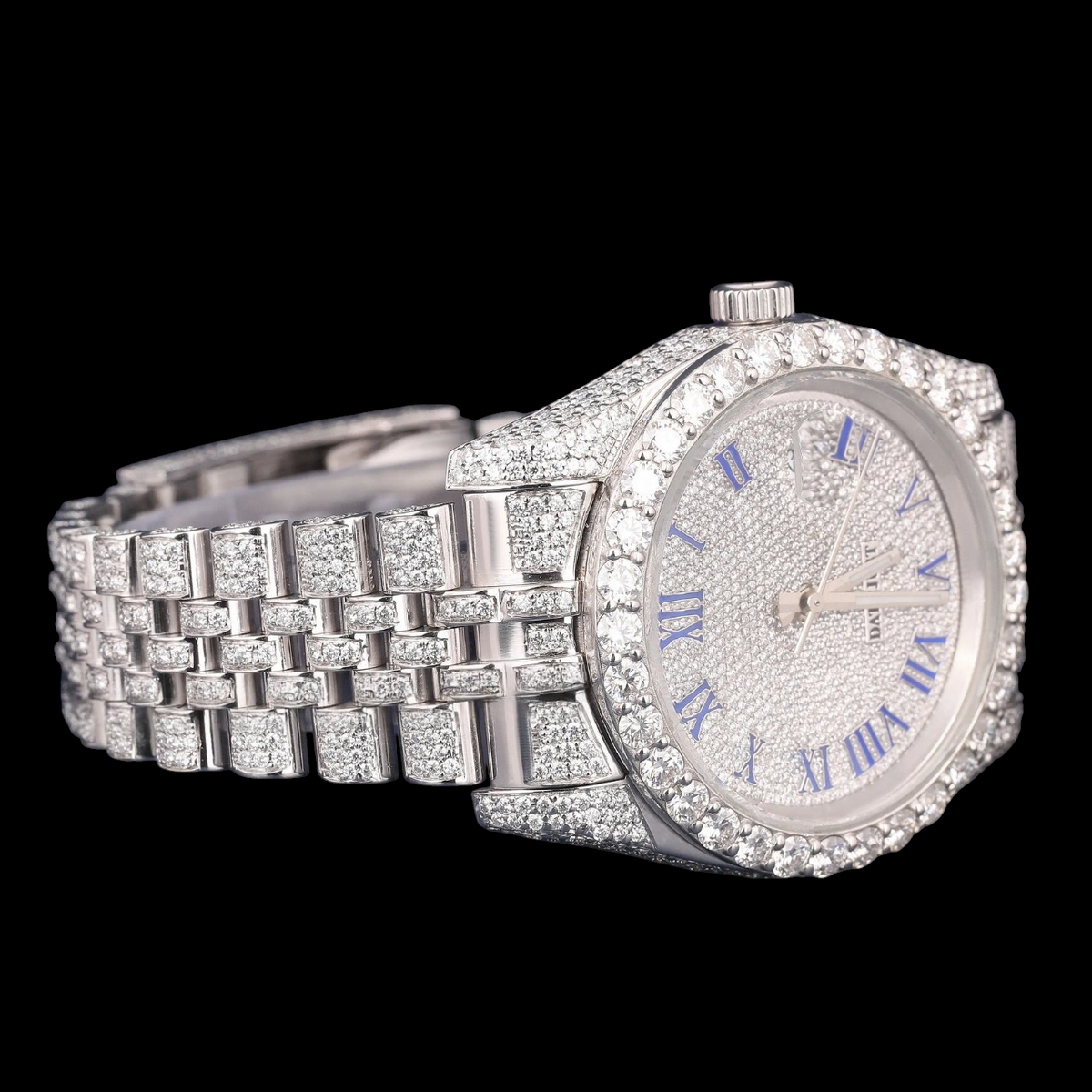 Blue Roman Moissanite Diamond Watch