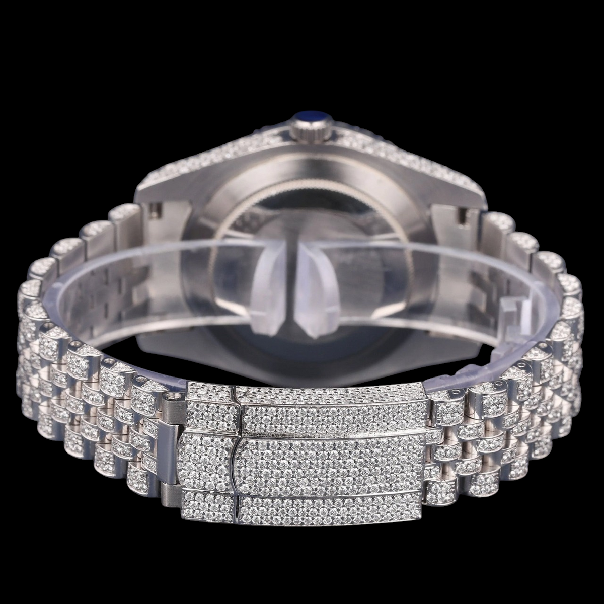 Blue Roman Moissanite Diamond Watch