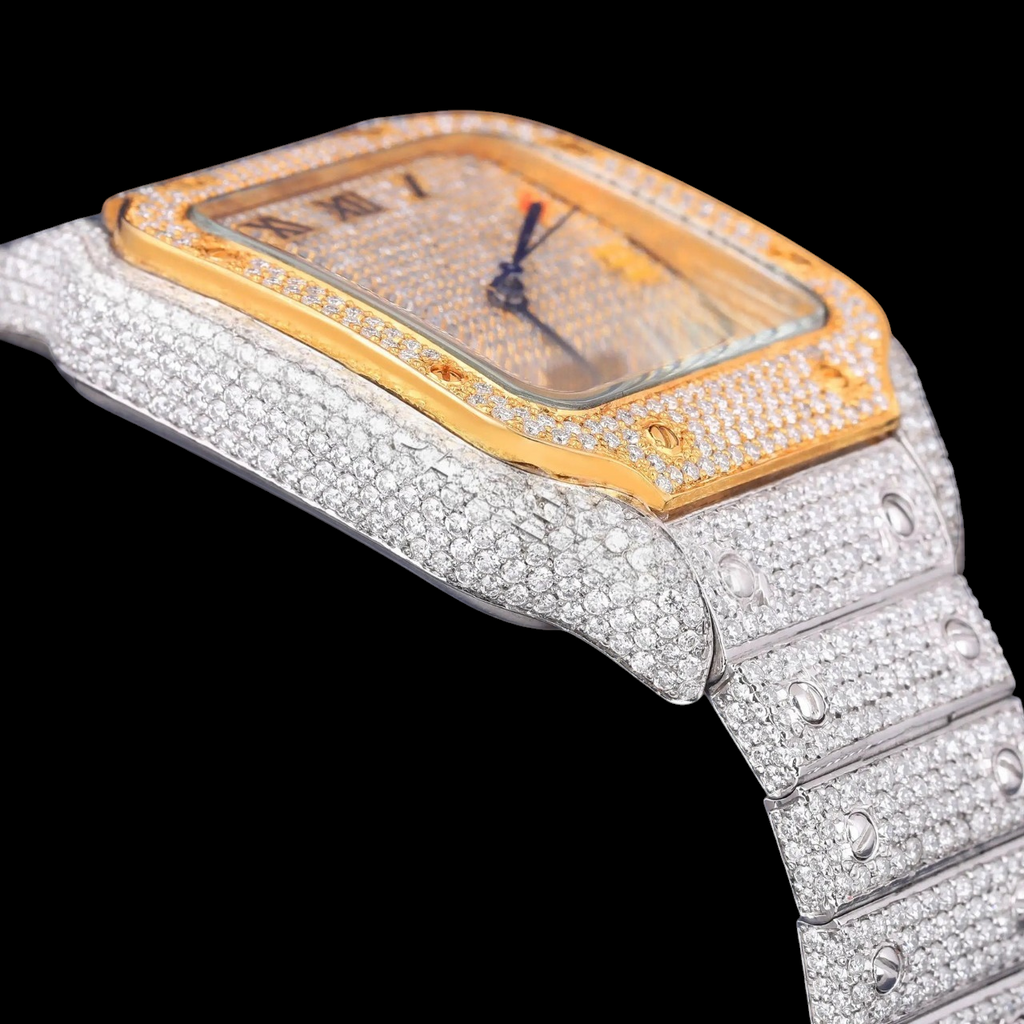 Rainbow Roman Letter Moissanite Square Automatic Watch
