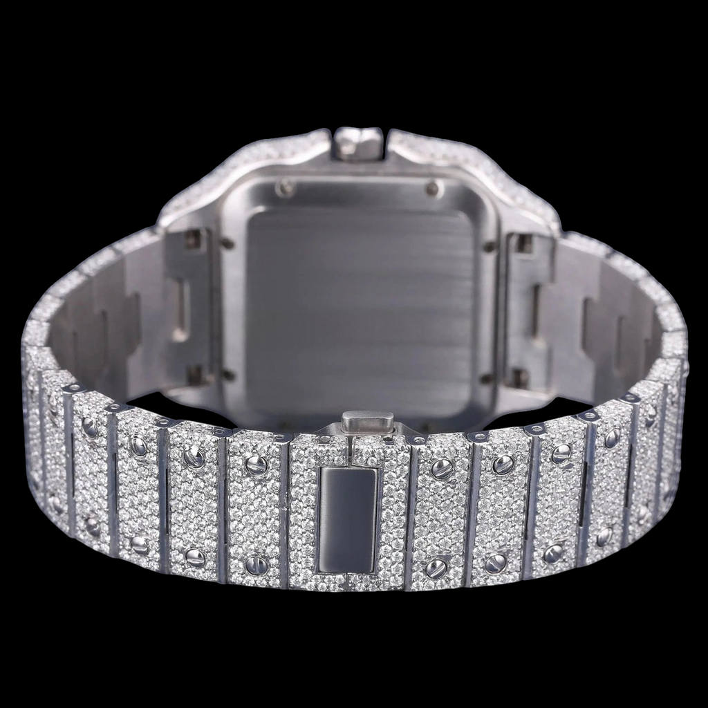 Rainbow Roman Letter Moissanite Square Automatic Watch