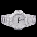 Silver Baguette Marker Moissanite Automatic Watch