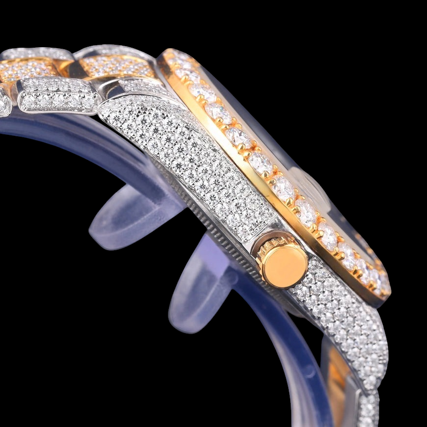 Gold Arabic Letter Moissanite Diamond Marker Automatic Watch