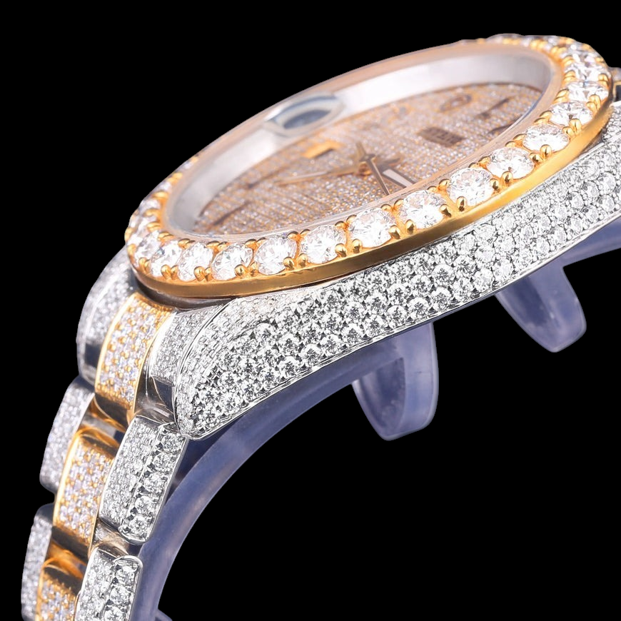 Gold Arabic Letter Moissanite Diamond Marker Automatic Watch