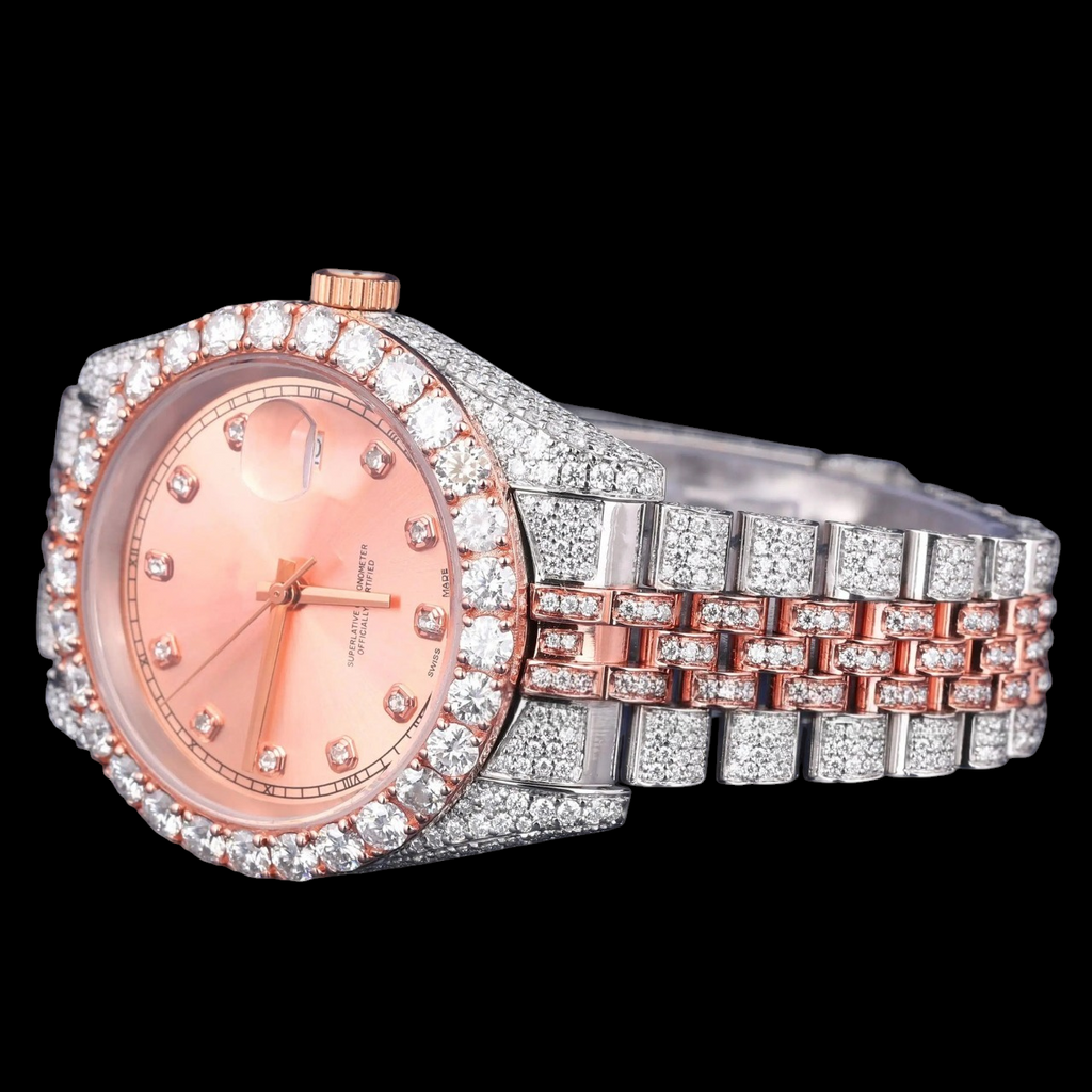 Rose Gold Moissanite Automatic Watch