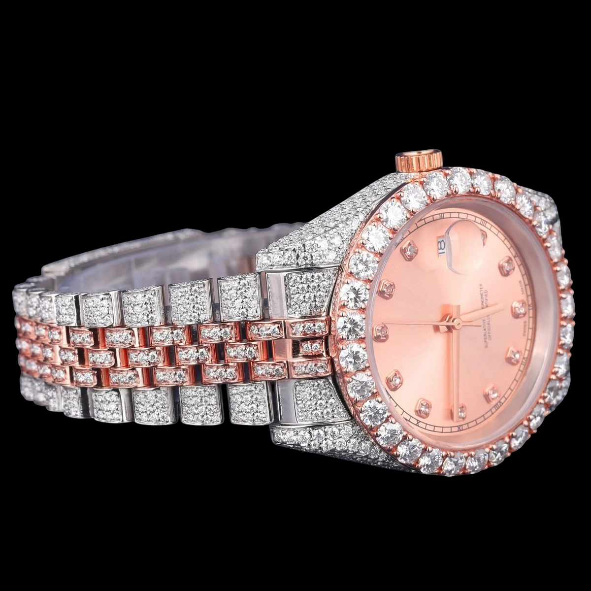 Rose Gold Moissanite Automatic Watch