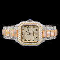 Luxury Two-Tone Arabic Moissanite Automatic Watch VVS1 D Color Fully Iced Out