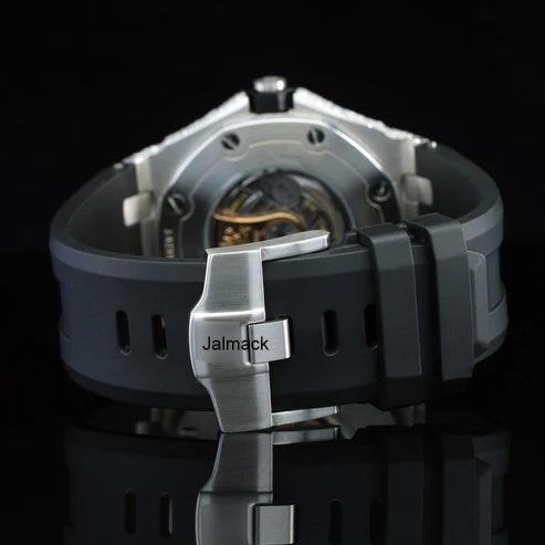 Luxury Fully Iced Out Moissanite Watch for Men Black Rubber Strap