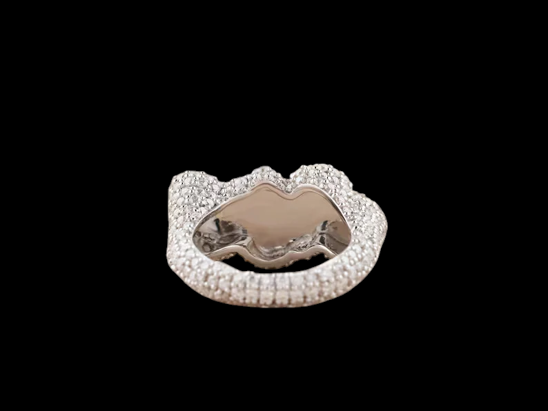 925 Silver Real Moissanite Hip Hop Ring - Personalize Hip Hop Custom Name Ring for her anniversary gift