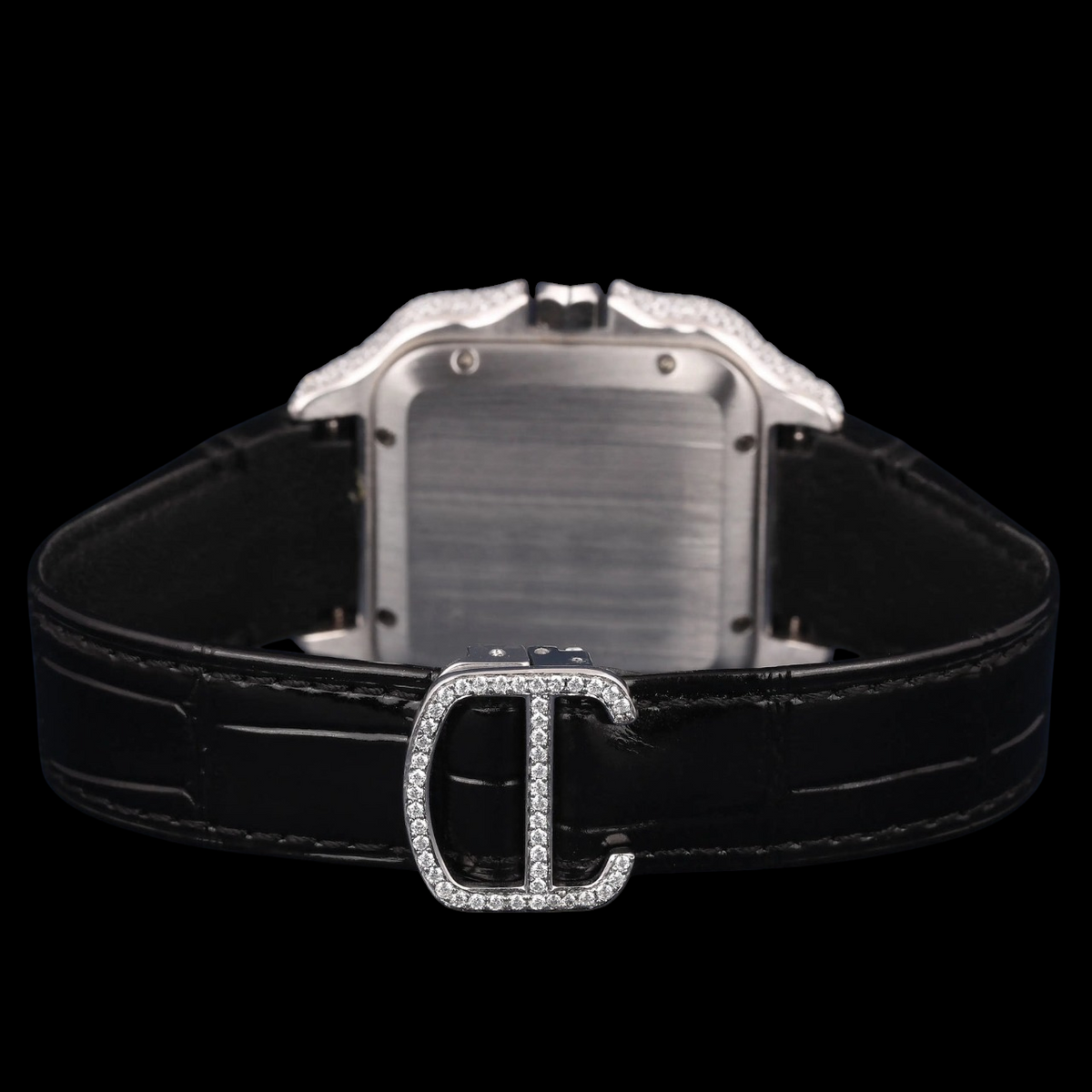 Square Roman Dial VVS1 D Color Moissanite Diamond Automatic Watch