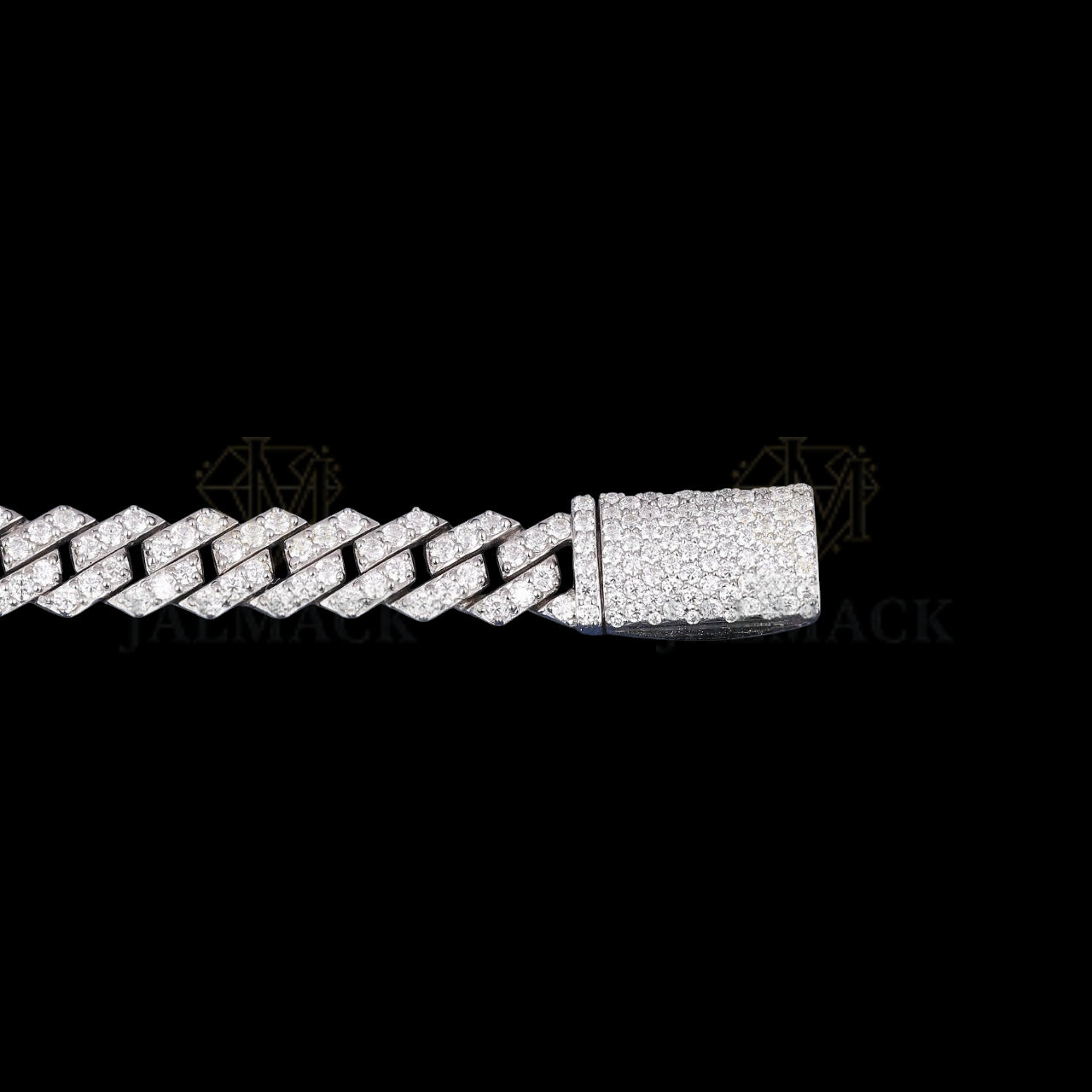 Silver Flat-Link Moissanite Cuban Bracelet VVS1 D Color Fully Iced Out