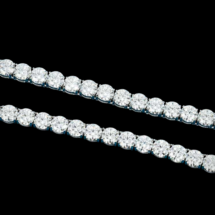 6MM Round Cut VVS1 D Color Moissanite Tennis Chain 925 Sterling Silver