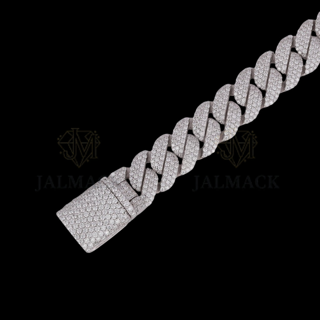 Silver Fully Iced Moissanite Miami Cuban Bracelet VVS1 D Color