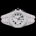 Luxury Silver Chronograph Moissanite Watch