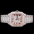 Luxury Rose Gold Thorn Moissanite Automatic Watch VVS1 D Color Fully Iced Out