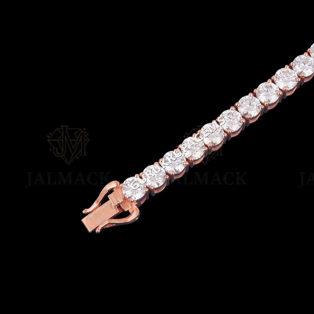 Rose Gold Round Cut Moissanite Tennis Bracelet VVS1 D Color
