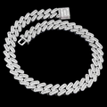 18MM 925 Silver Sparkling Miami Baguette Stone With Moissanite Cuban Link Chain For Jewelry
