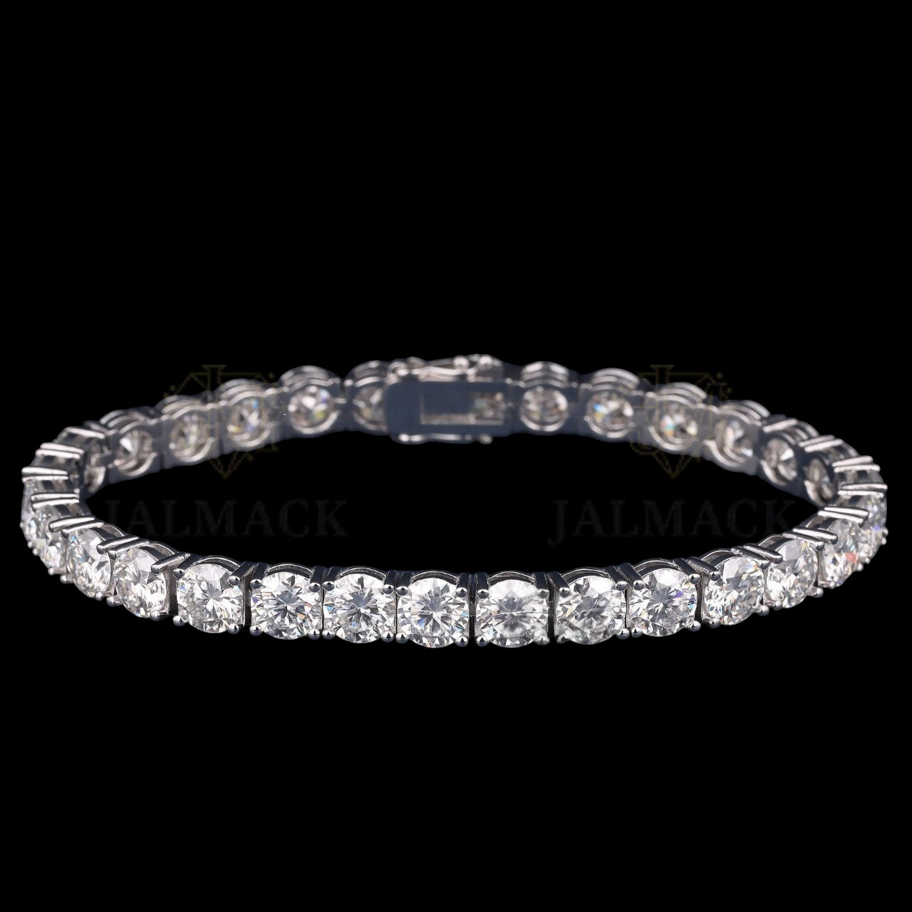 Silver 6MM Round Cut Moissanite Tennis Bracelet VVS1 D Color