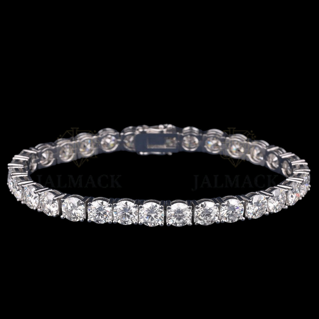 Silver 6MM Round Cut Moissanite Tennis Bracelet VVS1 D Color
