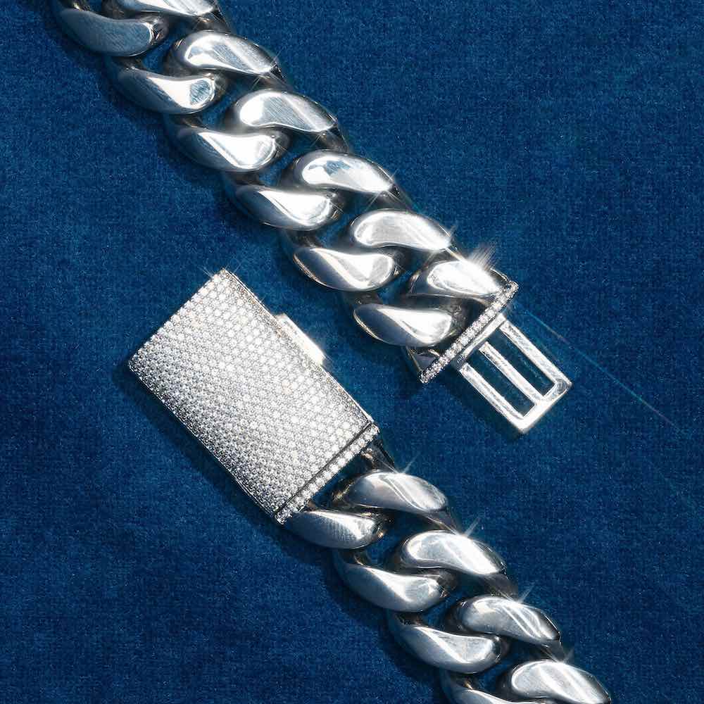 10MM Yellow Gold Plated Moissanite Cuban Link Chain For Fashion