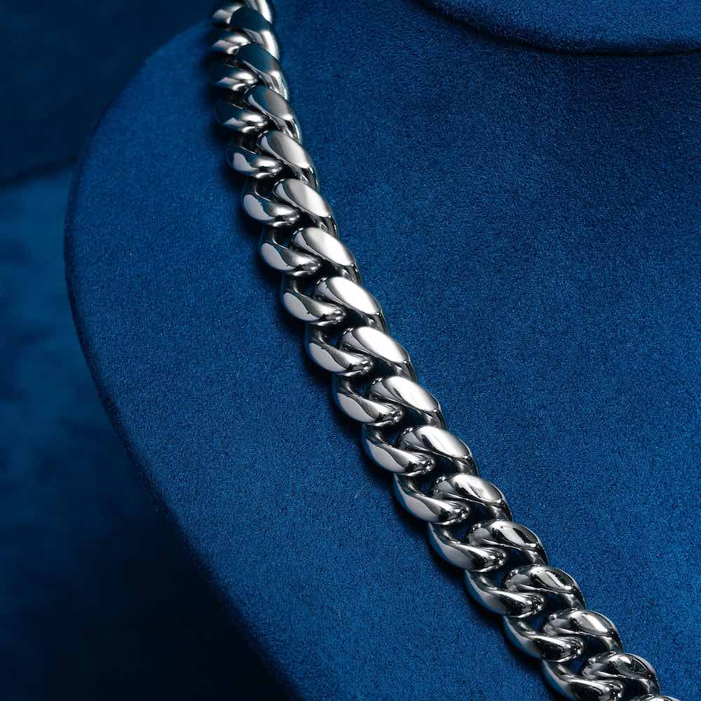 10MM Yellow Gold Plated Moissanite Cuban Link Chain For Fashion