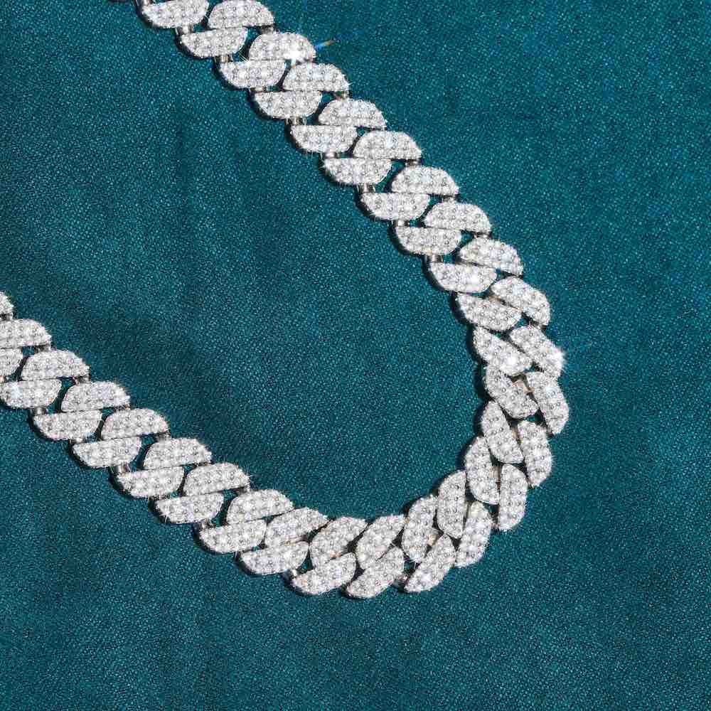 10MM in 925 Silver Moissanite Cuban Link Chain For Men & Women Fashions