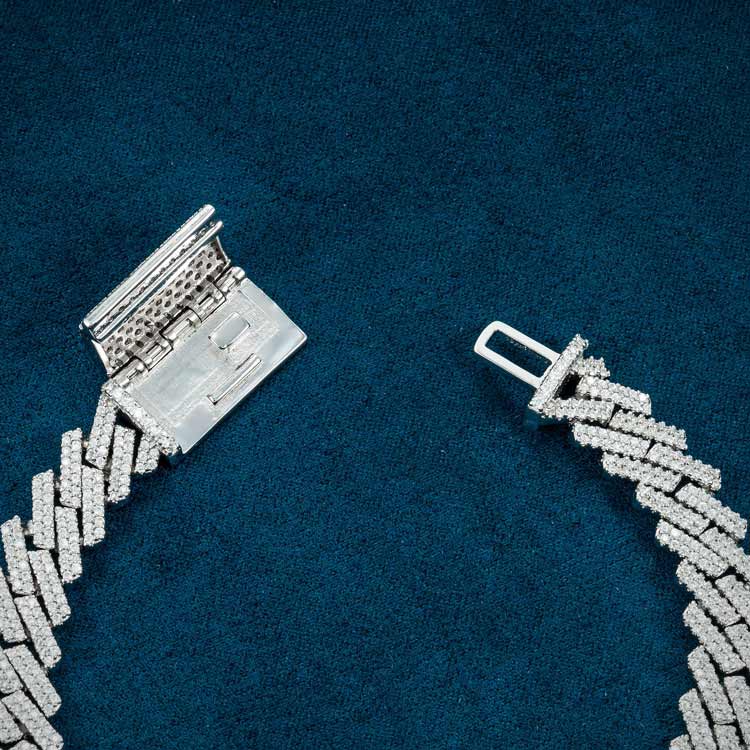 8MM VVS1 D Color Moissanite Herringbone Link Bracelet 925 Sterling Silver Fully Iced Out Luxury Bracelet