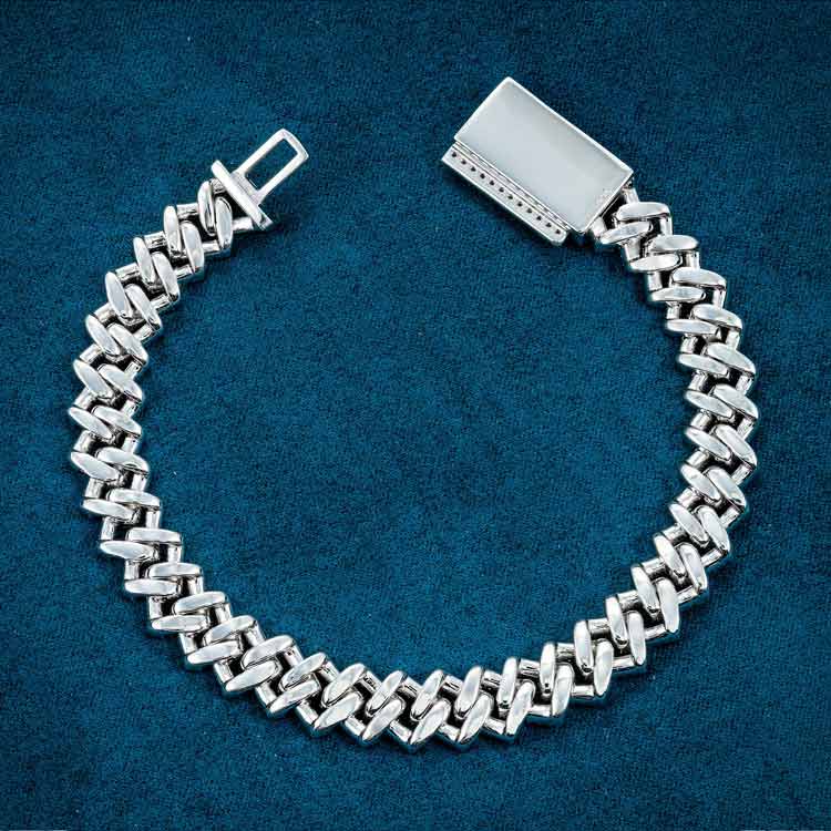 8MM VVS1 D Color Moissanite Herringbone Link Bracelet 925 Sterling Silver Fully Iced Out Luxury Bracelet