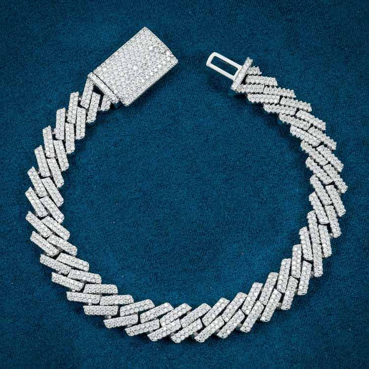 8MM VVS1 D Color Moissanite Herringbone Link Bracelet 925 Sterling Silver Fully Iced Out Luxury Bracelet