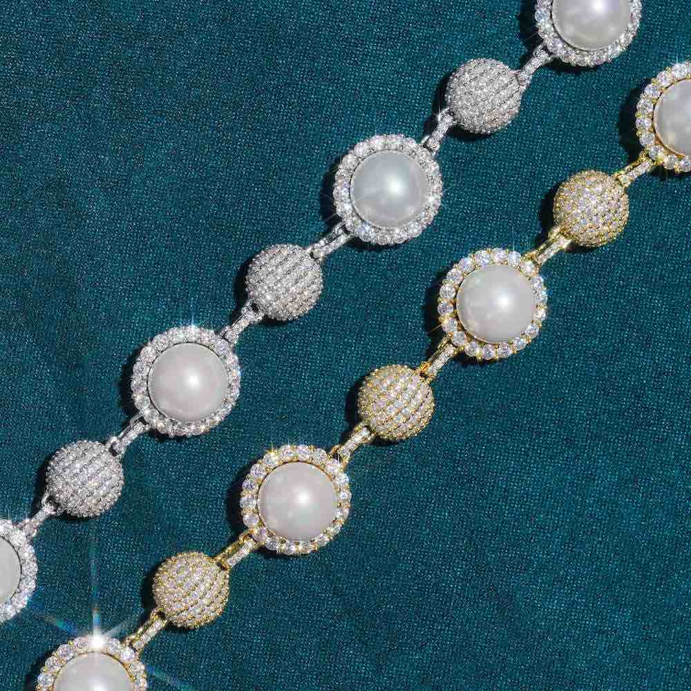 10MM 925 Sterling Silver Stylish Moissanite Ball Chain for Women's Fashion