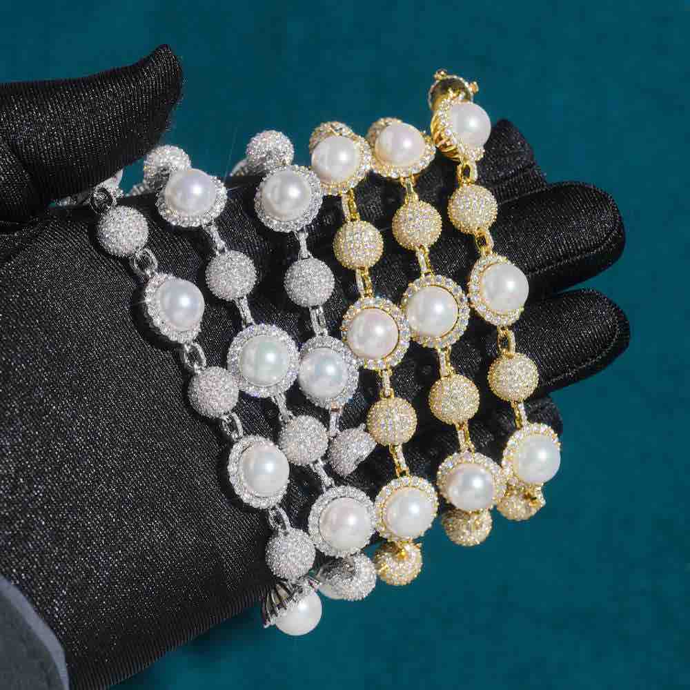 10MM 925 Sterling Silver Stylish Moissanite Ball Chain for Women's Fashion