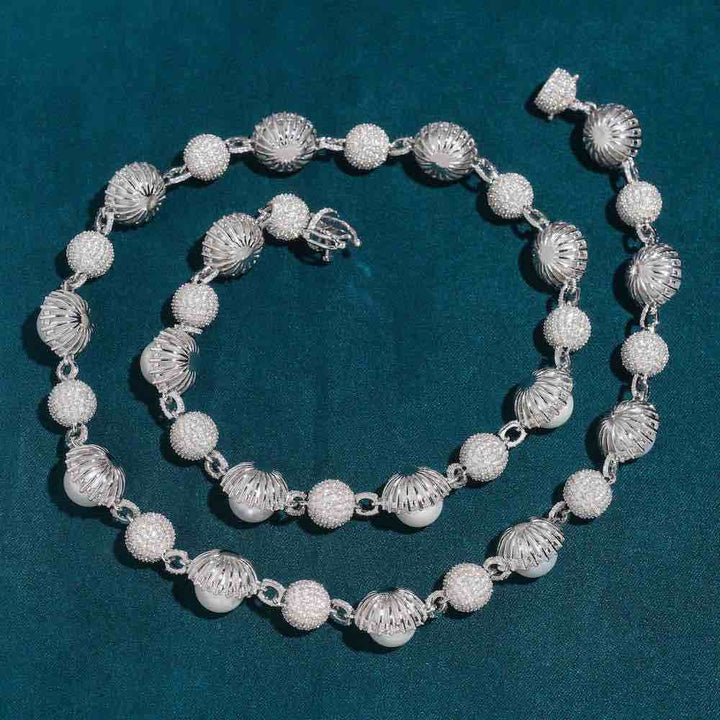 10MM 925 Sterling Silver Stylish Moissanite Ball Chain for Women's Fashion