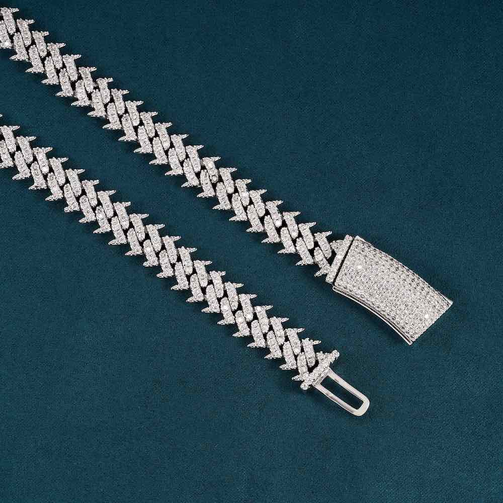 10MM Classic Full Studded Moissanite Cuban Link Chain For Hip Hop Fashion