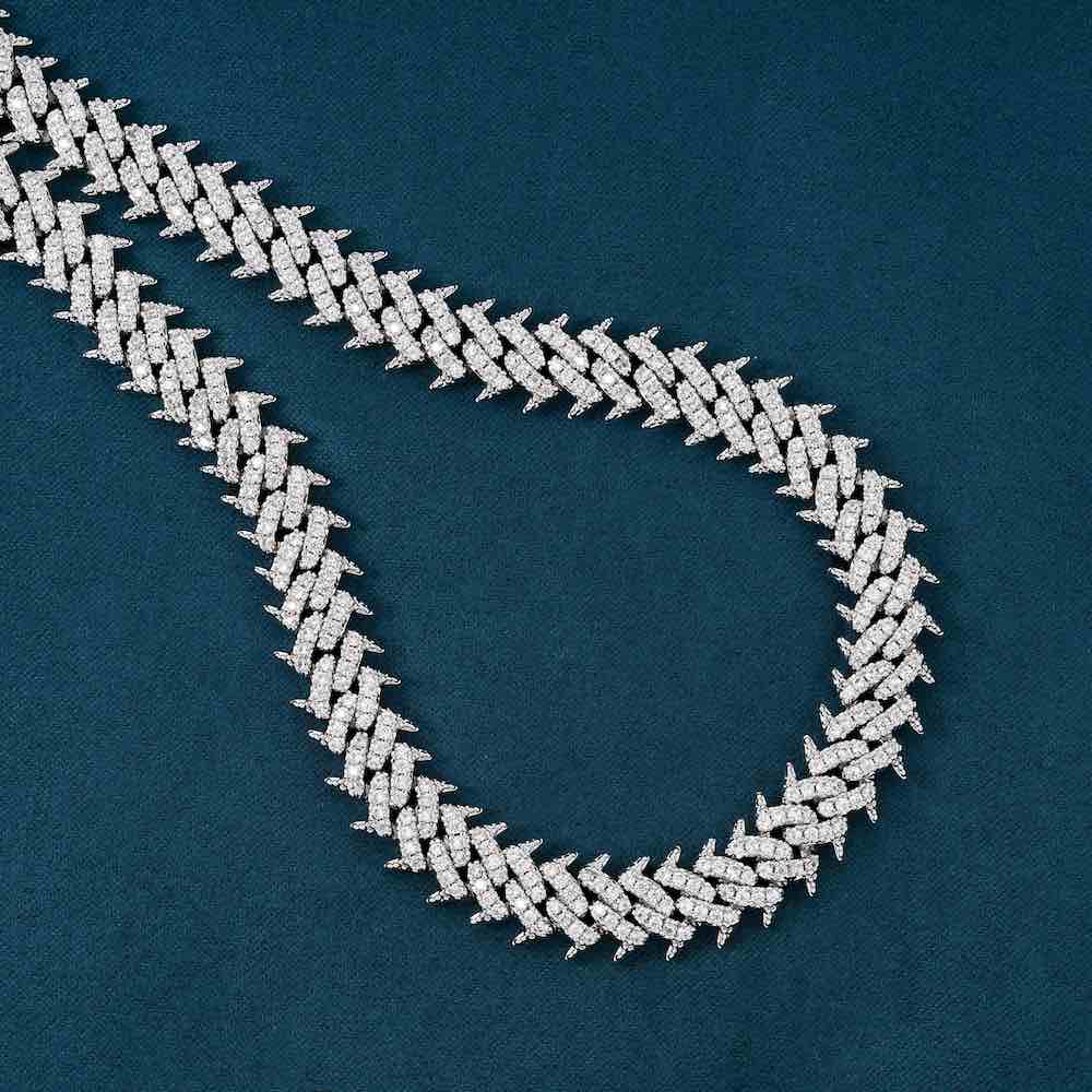 10MM Classic Full Studded Moissanite Cuban Link Chain For Hip Hop Fashion