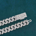 12MM Sterling Silver Baguette Moissanite Cuban Link Chain For Men's Fashion