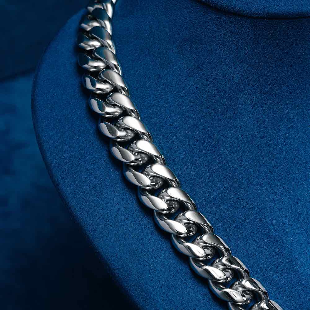 12MM Solitaire Yellow Gold Plated Moissanite Cuban Link Chain