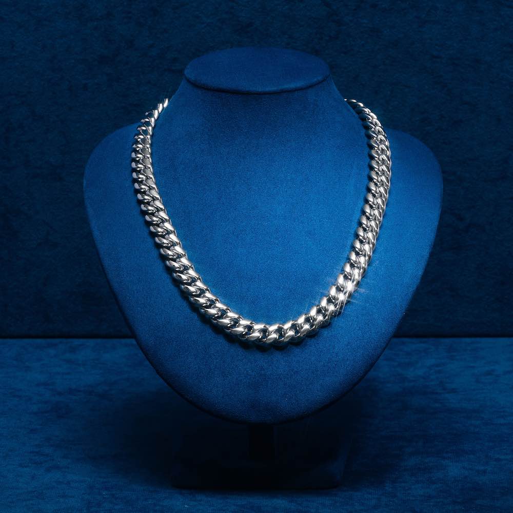 12MM Solitaire Yellow Gold Plated Moissanite Cuban Link Chain