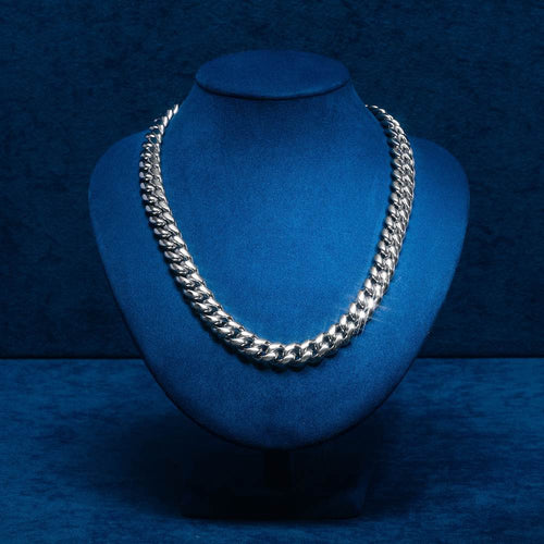 12MM Solitaire Yellow Gold Plated Moissanite Cuban Link Chain