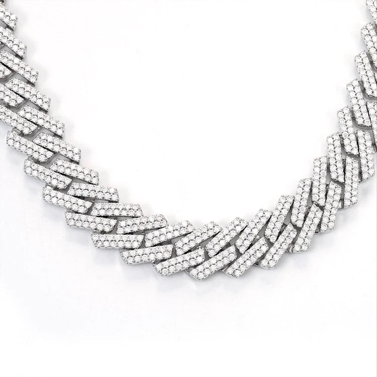 2 Cuban Link VVS Moissanite Chain Hip Hop 925 Sterling Silver