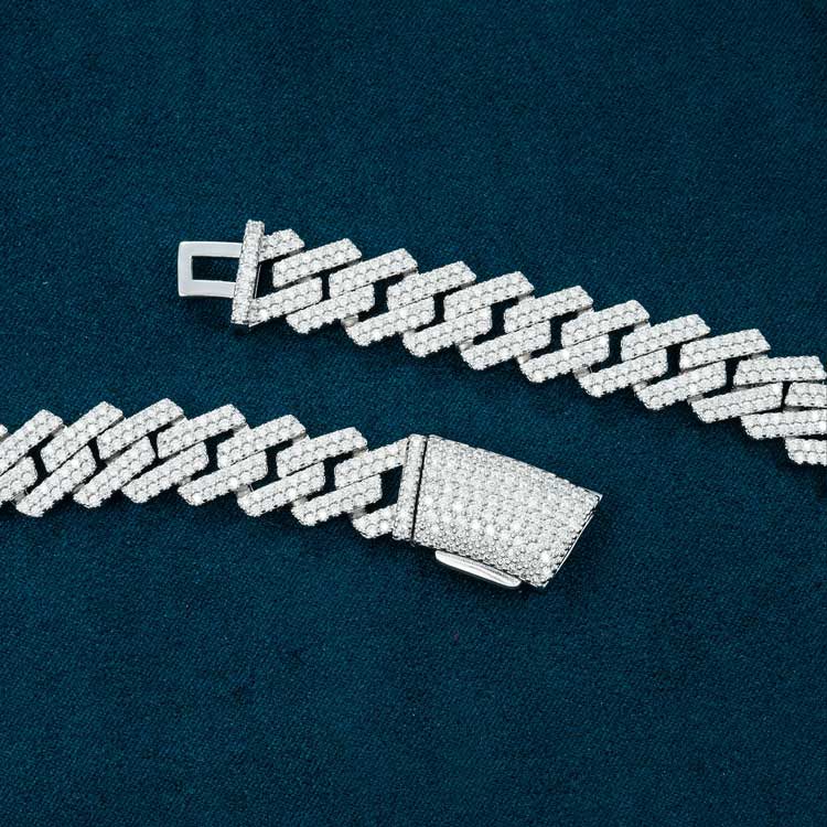 2 Cuban Link VVS Moissanite Chain Hip Hop 925 Sterling Silver