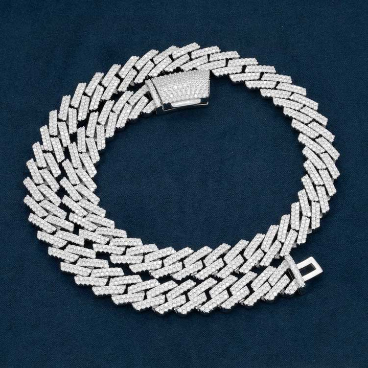 2 Cuban Link VVS Moissanite Chain Hip Hop 925 Sterling Silver