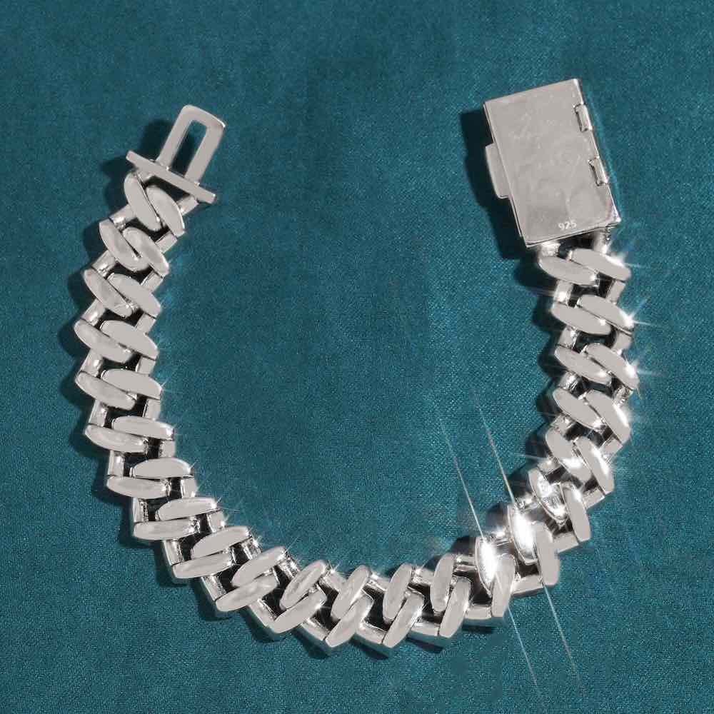 15MM Iced Out Moissanite Cuban Link Bracelet VVS1 D Color Hip Hop Statement Jewelry