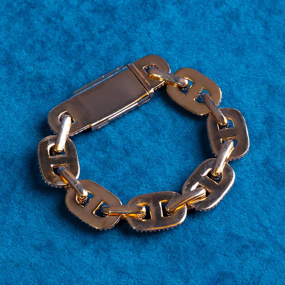 12MM VVS1 Moissanite Gucci Link Bracelet 925 Sterling Silver Iced Out Hip Hop Bracelet