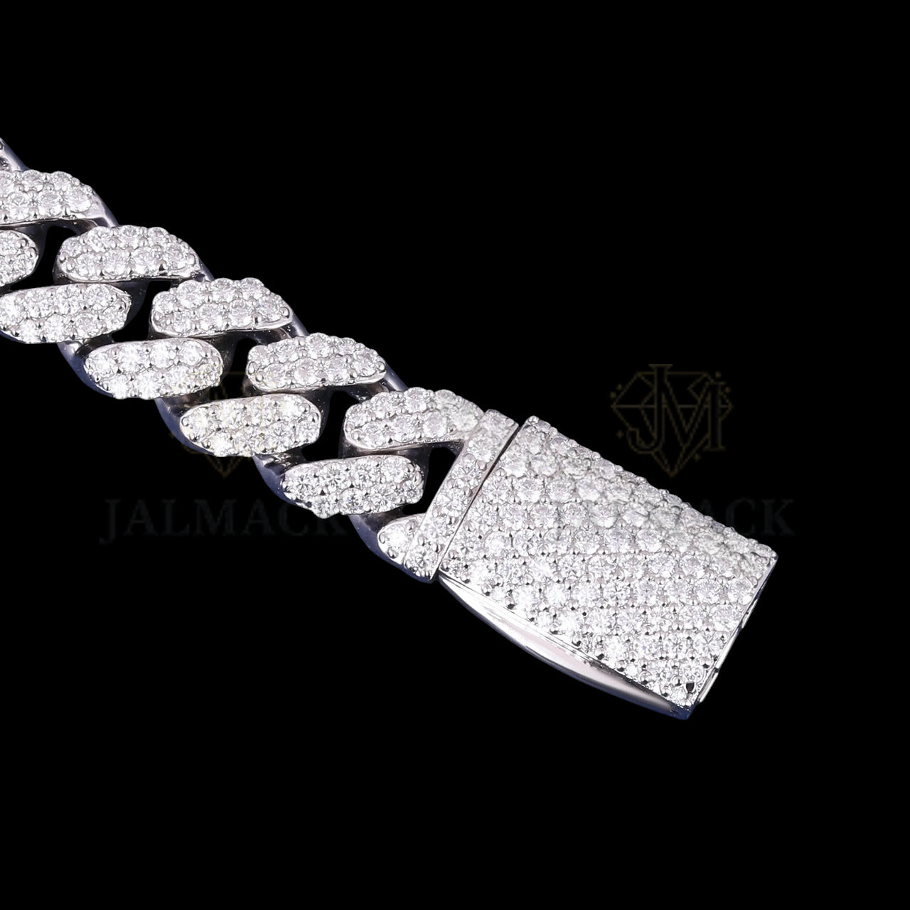 Luxury Silver Moissanite Miami Cuban Bracelet VVS1 Fully Iced Out