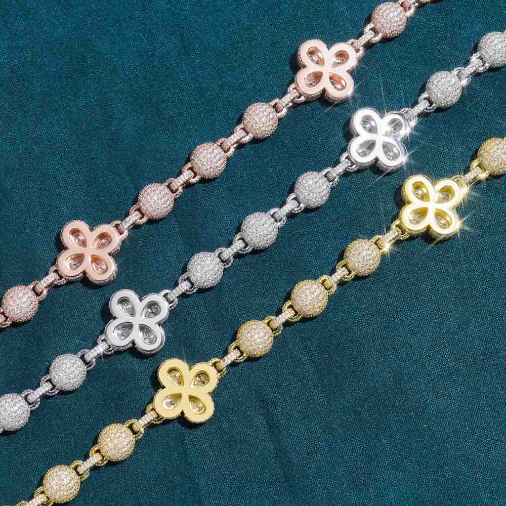 19MM 925 Silver Flower Ball Chain For Women Jewelry Fashion
