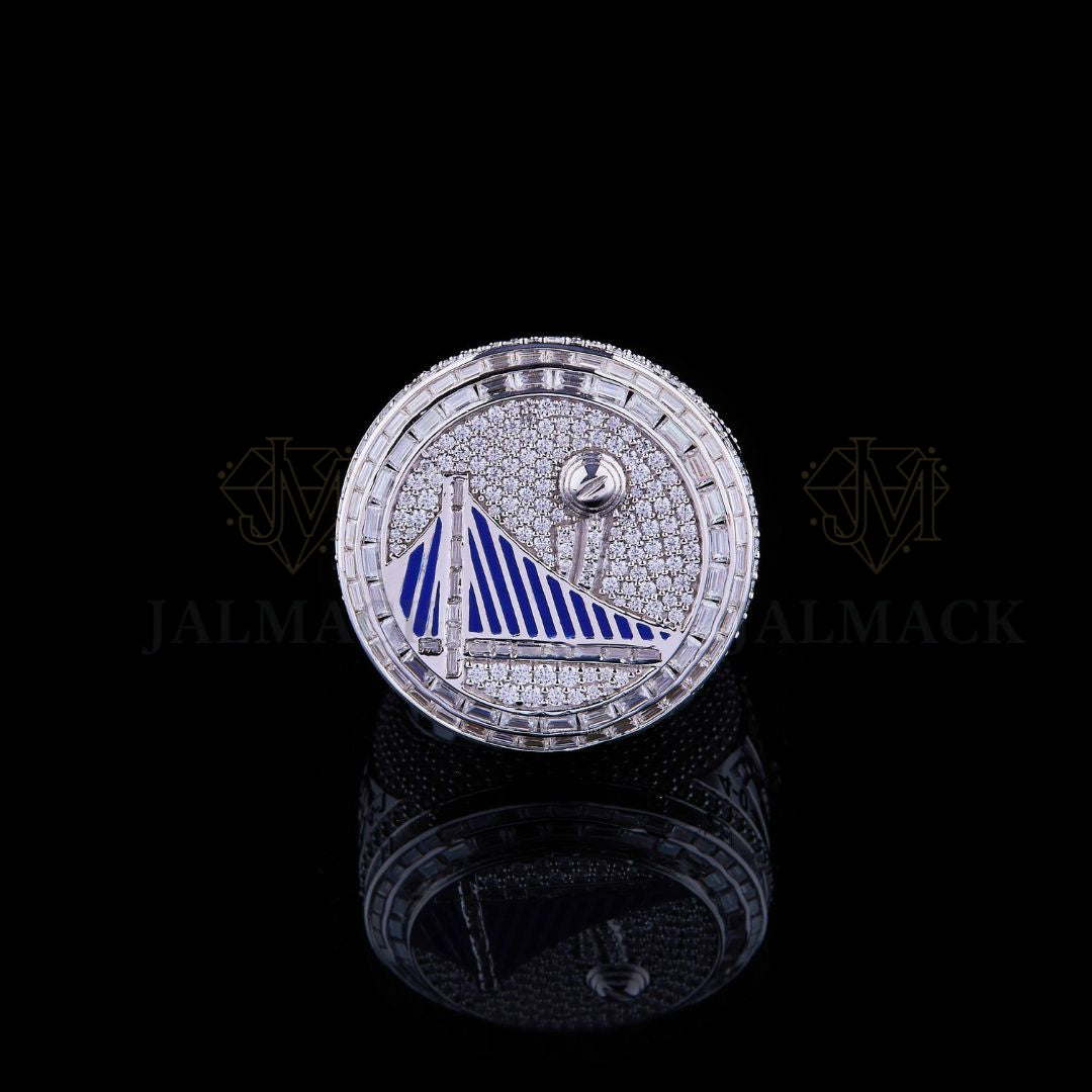 Custom Blue Bridge Moissanite Championship Statement Ring