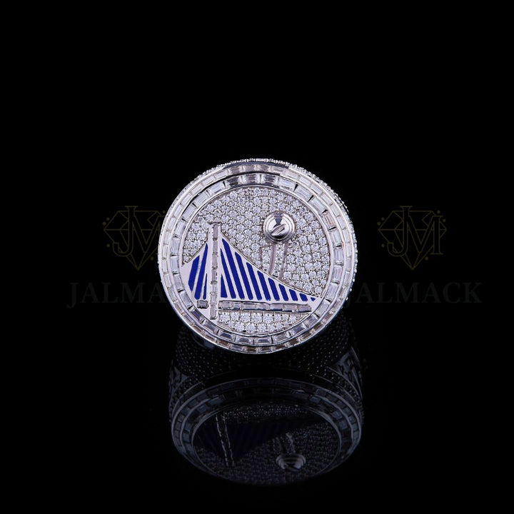 Custom Blue Bridge Moissanite Championship Statement Ring
