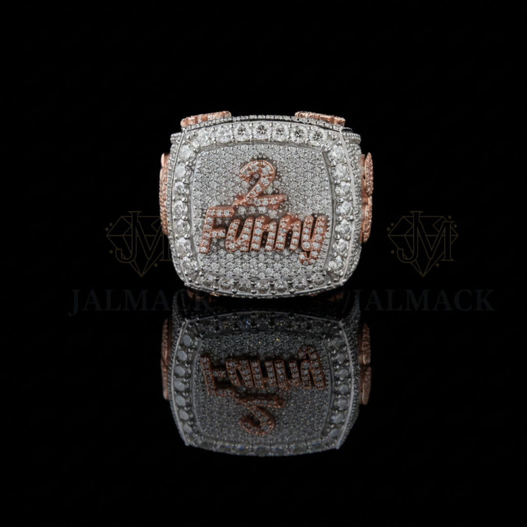 Custom 2 Family Moissanite Signet Ring