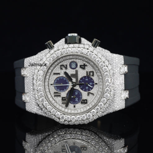 Luxury Fully Iced Out Rose Gold Moissanite Chronograph Watch for Men